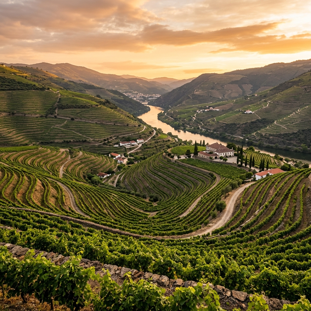Douro Valley Vineyard at Sunset